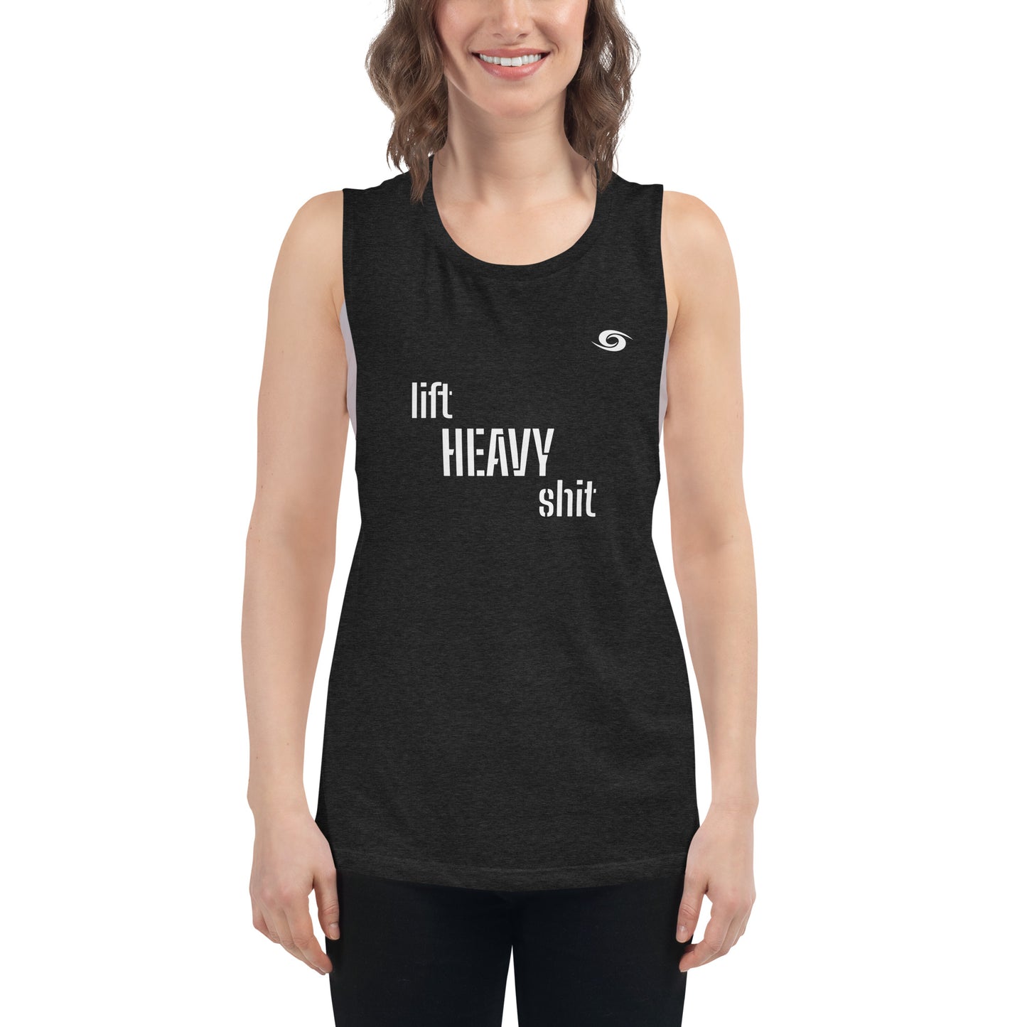 Ladies’ Muscle Tank- She is The Storm Lift Heavy