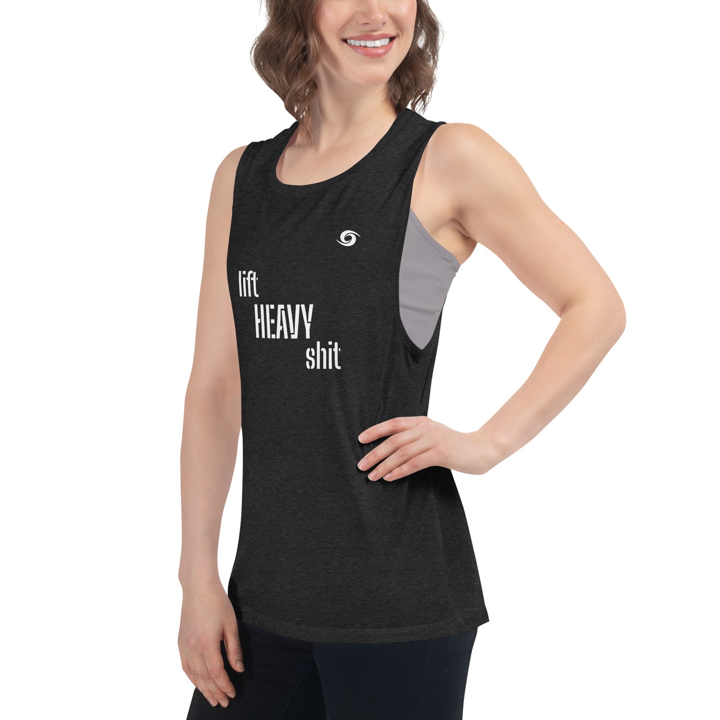 Ladies’ Muscle Tank- She is The Storm Lift Heavy