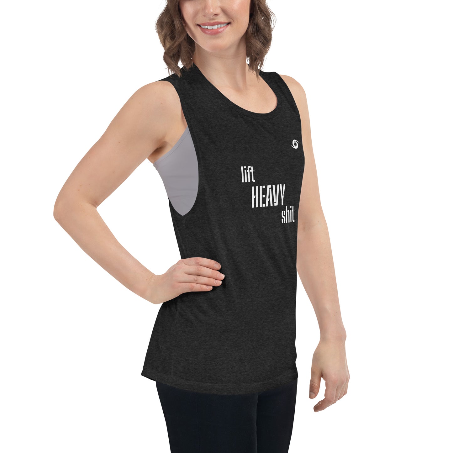 Ladies’ Muscle Tank- She is The Storm Lift Heavy